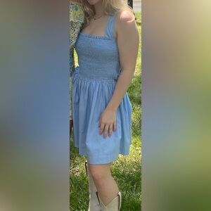 Spencer&Ella smocked open back blue dress size S